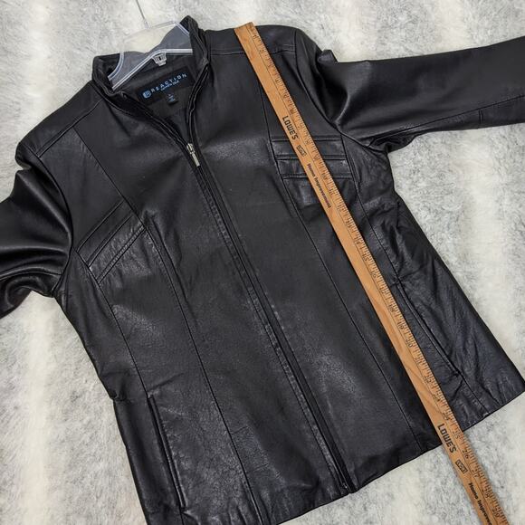 Kenneth Cole Reaction 100% Leather Jacket Black Size Large - Picture 6 of 14